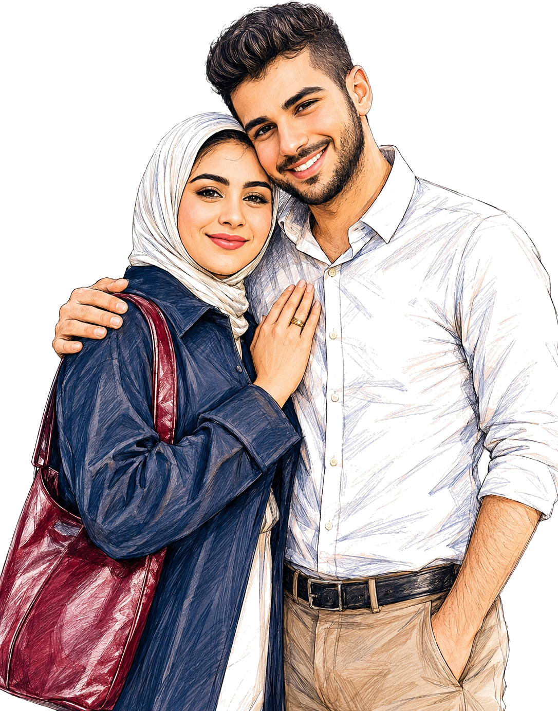 Omar and Reham illustration